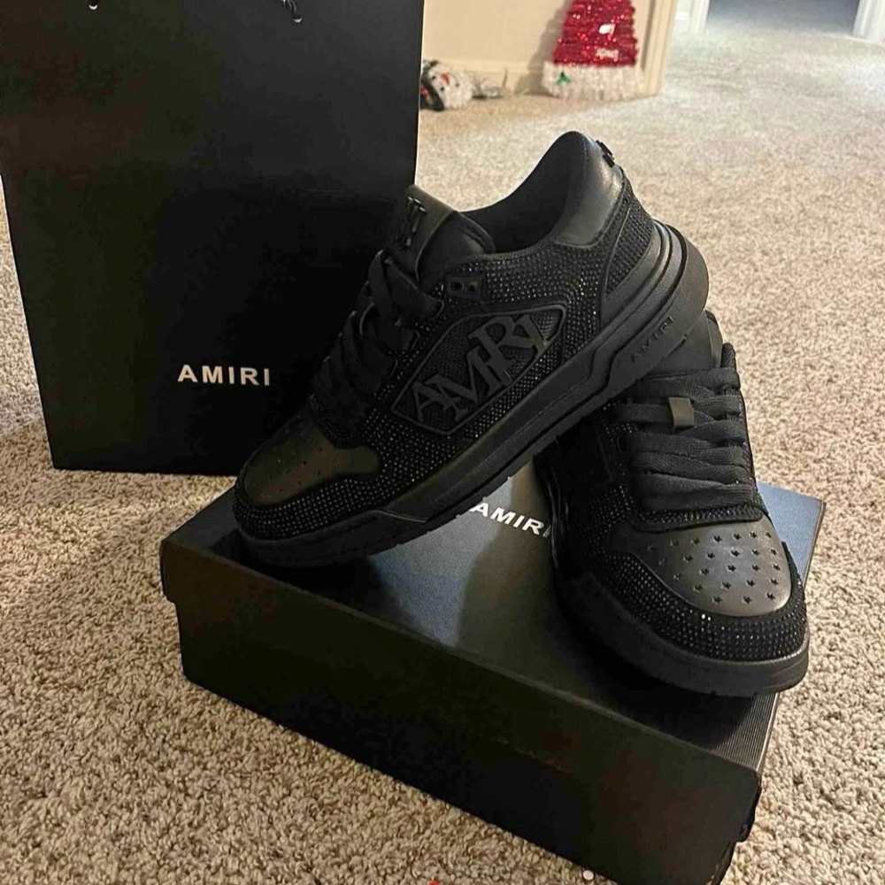 AMIRI Black Leather Sneakers